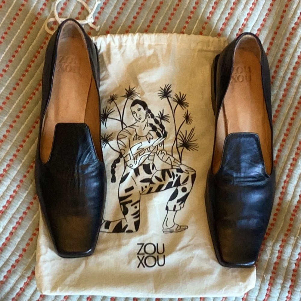 Zou Xou Black Leather Loafers
